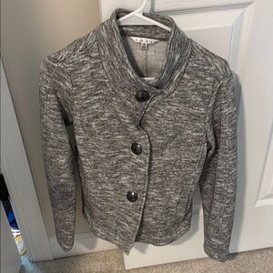 Cabi Gray Knit Button-Front Jacket